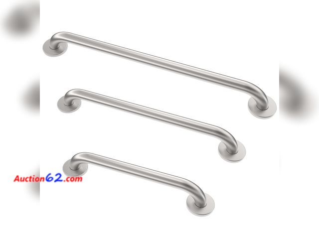 Lot 44-138 - $79.99 Retail price - Grab Bar Bundle for ADA Compliance, Brushed Stainless Steel 1.5" Diameter 3-Piece Set (18", 36", 42") for Commercial R...