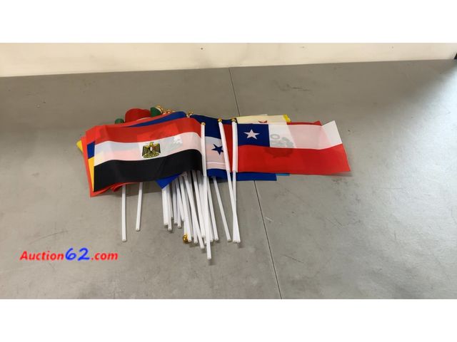Lot 44-1935a - Lot of Assorted International Handheld Flags See All Photo's Not Tested E-Commerce Return, A basic inspection has been given to this item. S...