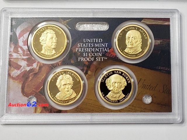 Lot 44-8522w - 2008 PRESIDENTIAL PROOF SET W/JAMES MONROE, JOHN QUINCY ADAMS, ANDREW JACKSON AND MARTIN VAN BUREN. ALL COINS HAVE A DEEP CAMEO FINISH. COME...