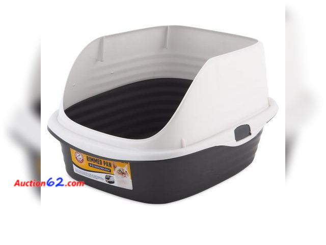 Lot 44-243b - Arm &amp; Hammer Rimmed Cat Litter Box with High Sides and Microban, Made in USA - 1. Appears New, A basic inspection has been given to this...