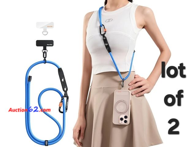 Lot 44-6832g - Lot of 2 TORRAS Cell Phone Lanyard Anti Theft Phone Strap with Carabiner Anti-Drop Universal Crossbody Phone Lanyard Appears New
