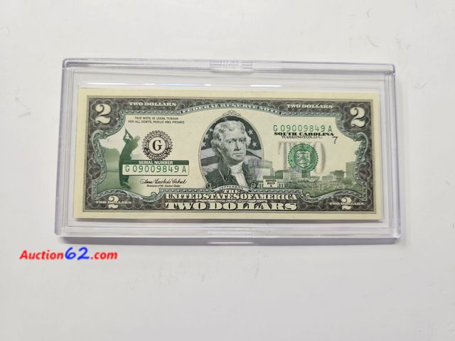 Lot 44-8307q - SOUTH CAROLINA ENHANCED $2 STATE BILL. HAS CAPITAL AND A GOLFER.-NT