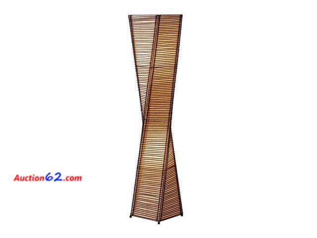 Lot 44-232a - $149.99 Retail price - Adesso Stix Floor Lantern – Twisted Square Black and Beige Base, Transitional Two Light Floor Lamp for Bedroom, Home ...