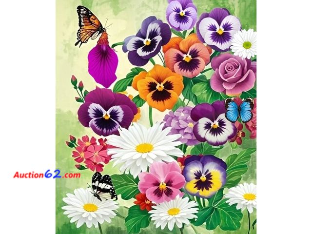 Lot 44-6520q - Xiyuekissu 12x16in Diamond Art Kit Colorful Floral Flowers Daisies Butterfly Spring Summer Paint by Numbers for Adults with 5D Diamond Art A...