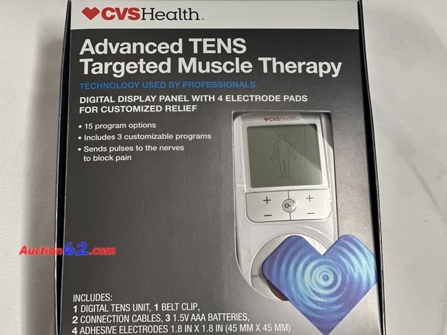 Lot 44-6069o - Advanced TENS Targeted muscle Therapy unit. From CVS HEALTH. See All Photo's Not Tested Never opened, Factory Sealed