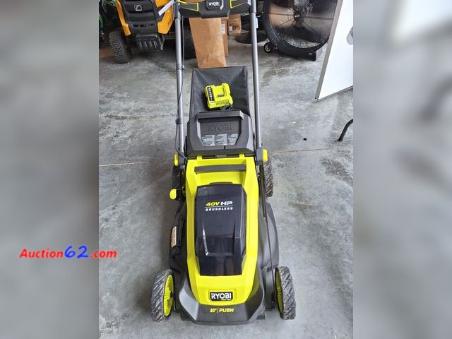 Lot 44-7361w - RYOBI 40V HP 20 inch cordless battery walk behind push lawn mower with (1) 6.0 Ah battery and charger  E-Commerce Return, A basic inspection...