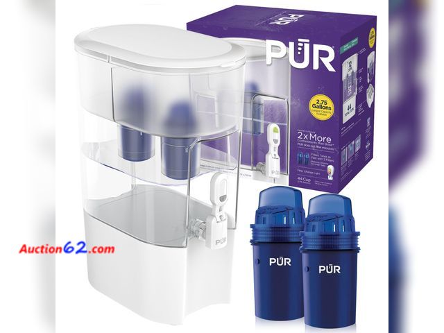 Lot 44-1942i - PUR XL 44-Cup Water Filter Dispenser with 2 Genuine PUR Filters, Largest Available, 44-Cup Capacity, 2-in-1 Powerful, Faster Filtration, Dis...