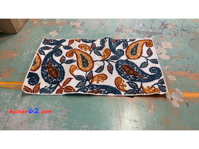 Lot 44-1767a - JONATHAN Y Paisley High-Low Indoor Outdoor Area Rug 3X5 Orange/Blue, Julien for Backyard, Patio, Porch, Easy-Cleaning, High Traffic, Pet-Fri...