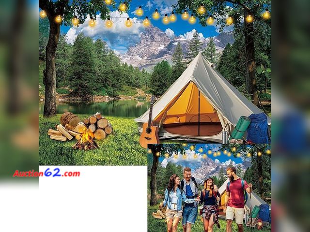 Lot 44-9058i - BINQOO Camping Photography Backdrop  (8x6FT) Appears New, A basic inspection has been given to this item. Sold AS-IS.