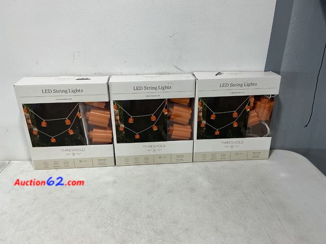 Lot 44-689m - Threshold LED String Lights - Orange Pumpkin Shape - Set of 3 Not Tested See All Photo's E-Commerce Return, A basic inspection has been give...