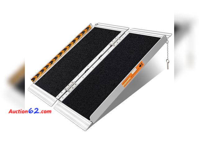 Lot 44-814w - $115.98 Retail price - FACHNUO 3 Feet Portable Wheelchair Ramp, Non-Skid Aluminum Handicap Ramps with Handle, Folding Threshold Wheel Chair ...