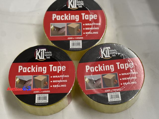 Lot 44-6165o - 3 rolls of packing tape 45mmx110 Yards. New. See All Photo's Not Tested Never opened, Factory Sealed