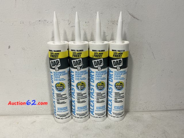 Lot 44-994m - DAP Alex Plus 4-Pack Silicone Acrylic Latex Caulk White 10 oz Not Tested See All Photo's Appears New, A basic inspection has been given to t...
