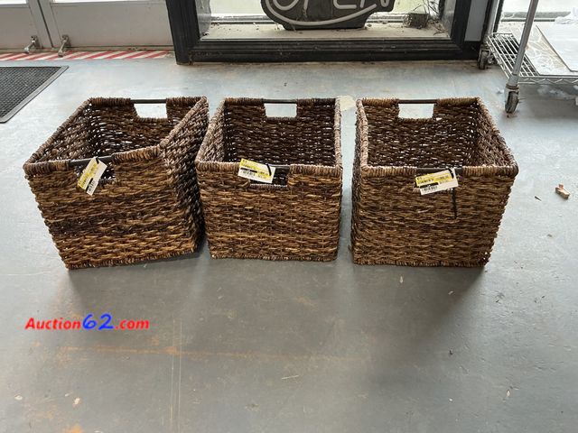 Lot 44-979j - Set of 3 Woven Abaca Storage Baskets See All Photo's E-Commerce Return, A basic inspection has been given to this item. Sold AS-IS. Not Test...