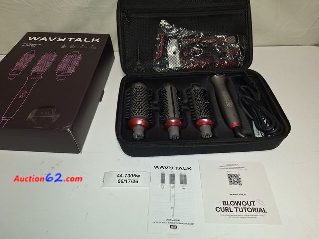Lot 44-7305w - Wavytalk pro thermal brush set, dark gray, E-Commerce Return, A basic inspection has been given to this item. Sold AS-IS. Not Tested