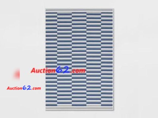 Lot 44-104w - (Slightly Dirty) 3'11"x5'5" Color Blocked Striped Rectangular Indoor Outdoor Area Rug- Otherwise New