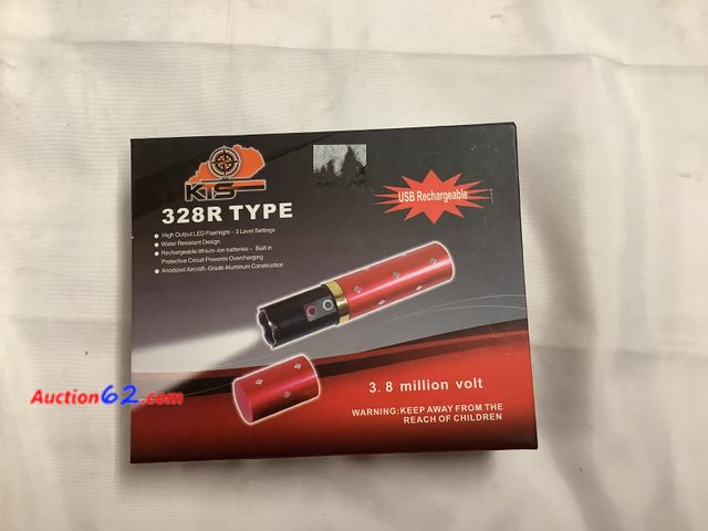 Lot 44-6147q - 328R Type 3.8 Million volt taser, High Output LED Flashlight-3 settings, water resistant Design, Rechargeable Lithium-ion Batteries - Built ...