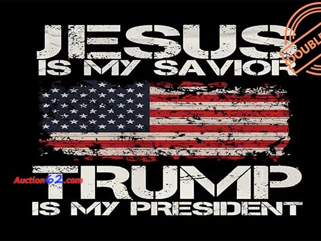 Lot 44-5121b - WENWELL Jesus is My Savior Trump is My President Flag 3x5 Ft Double Sided,Durable,Fade-Resistant,Indoor/Outdoor. 1. Appears New, A basic ins...