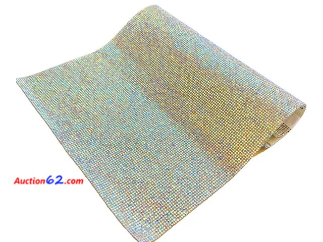 Lot 44-4053b - Yantuo 9.45x15.75 Inch Crystal Self Adhesive Rhinestone Sheets, Bling White Diamond Cut Gems Sticker for DIY Decoration, Shoes,Dress, Car, H...