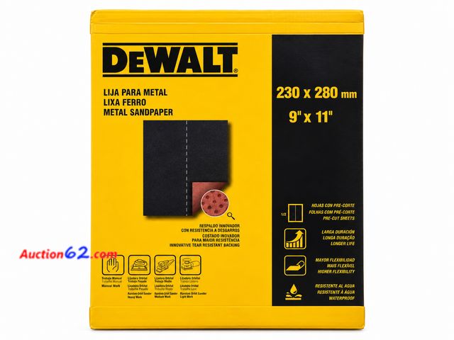 Lot 44-6118m - DeWalt Metal SandPaper, 230x 280 mm, 9”x11” Appears New, A basic inspection has been given to this item. Sold AS-IS. See All Photo's Not Tes...