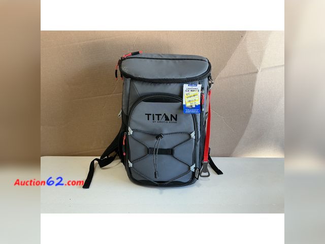 Lot 44-1533 - Titan by Arctic Zone Backpack Cooler - Includes 2 Removable Ice Walls - Gray E-Commerce Return, A basic inspection has been given to this it...