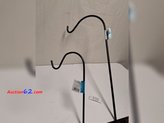 Lot 44-7317b - Lot of (2) 64 in. H Shepherd hook and 48 in. H Shepherd hook E-Commerce Return, A basic inspection has been given to this item. Sold AS-IS.