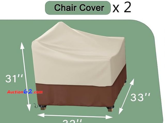 Lot 44-5561b - 2 piece Patio Chair Cover Set. 1. Appears New, A basic inspection has been given to this item. Sold AS-IS.