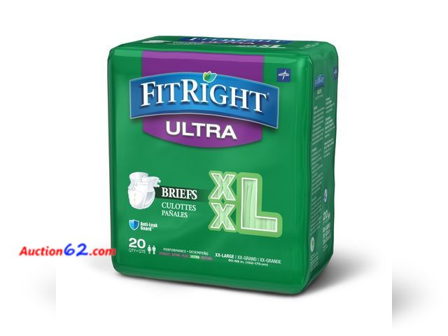 Lot 44-4111f - FitRight Ultra Briefs (Pack of 20) Size: Extra Extra Large See All Photo's Not Tested Appears New, A basic inspection has been given to this...