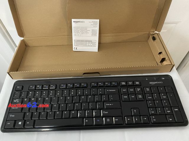 Lot 44-2001k - New. Amazon basics wireless keyboard. Quiet and compact. Batteries not included. See photos. Appears New, A basic inspection has been given ...