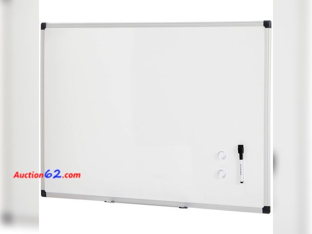 Lot 44-285p - Amazon Basics Magnetic Dry Erase Whiteboard, 36"W x 24"H, Aluminum Frame, Silver/White E-Commerce Return, A basic inspection has been given ...