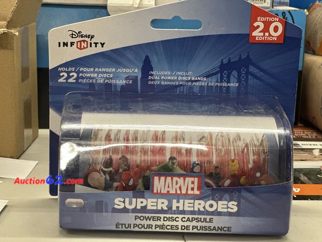 Lot 44-7593b - Disney infinity power disc capsule holds 22 power discs. New. See photo.  5. Not Tested 13. Never opened, Factory Sealed