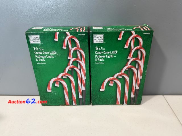 Lot 44-1666 - 16.5 in. Candy Cane LED Pathway Lights (8-Pack) Appears New, A basic inspection has been given to this item. Sold AS-IS. Not Tested See All ...