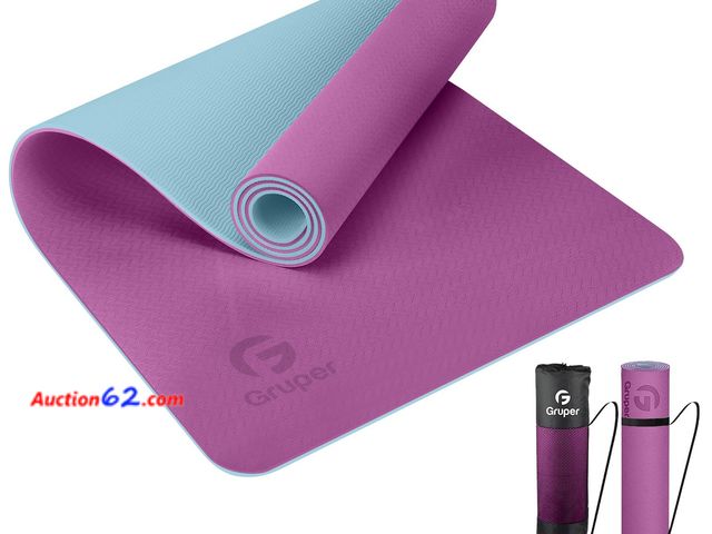 Lot 44-1594j - Yoga Mat Non Slip, Eco Friendly Fitness Exercise Mat with Carrying Strap,Pro Yoga Mats for Women,Workout Mats for Home, Pilates and Floor Ex...