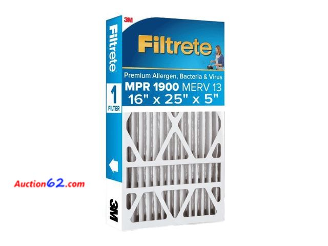 Lot 44-1765a - Filtrete™ Healthy Living MPR 1900 Maximum Allergen AC Furnace Air Filter, Wide 16x25x5-in, 1-pk See All Photo's Not Tested Appears New, A ba...