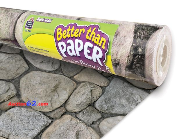 Lot 44-163a - Teacher Created Resources Rock Wall Better Than Paper Bulletin Board Roll (TCR77451) Appears New, A basic inspection has been given to this ...