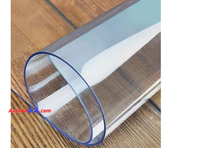 Lot 44-1586w - Plastic Table Cover 20FT Transparent PVC Table Protector Rectangle Clear Desk Mat Appears New, A basic inspection has been given to this ite...