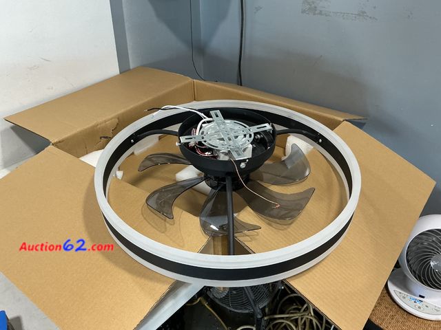 Lot 44-758w - $89.99 Retail price - SAMPHON RGB Ceiling Fans with Lights, 19.7" Smart Low Profile Ceiling Fan, Modern Flush Mount Fandelier Light with Rem...