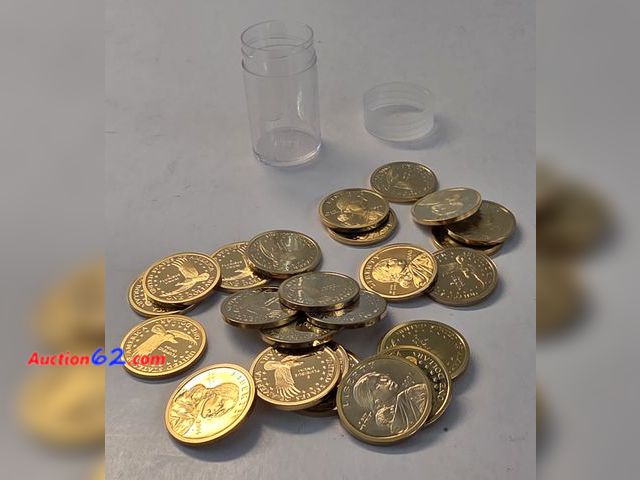 Lot 44-8347p - ROLL OF 25 SACAGAWEA PROOF DOLLARS. VARIOUS DATES. $25 FACE.-NT