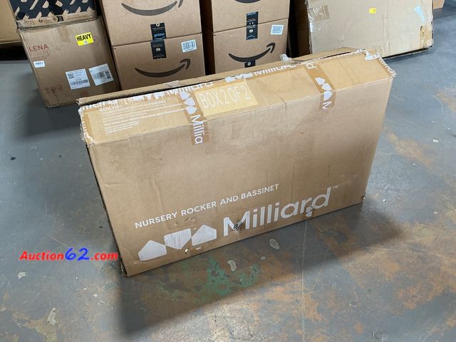 Lot 44-547e - Milliard Nursery Rocker and Bassinet Not Tested See All Photo's E-Commerce Return, A basic inspection has been given to this item. Sold AS-I...