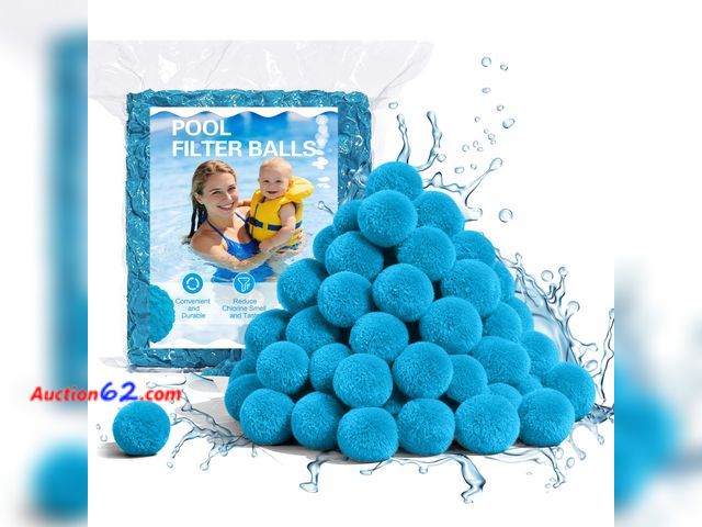 Lot 44-1953e - 3.1 lbs Pool Filter Balls for Sand Filters, Reusable Pool Sand Filter Ball (Replaces 100 lbs of Sand), Efficient &amp; Lightweight Pools San...