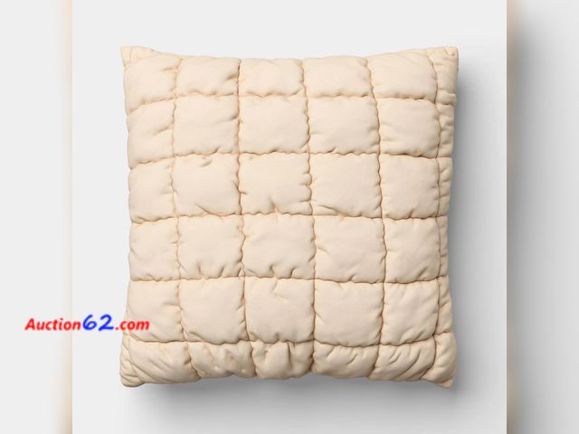 Lot 44-208e - Lot of (2) 19"x19" Quilted Solid Pillow Khaki - Room Essentials™ See All Photo's Appears New, A basic inspection has been given to this item...