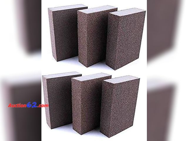 Lot 44-6796b - 100 Grit Wet Dry Sanding Sponge Buffing Diamond Polishing Pads Hand Sanding Tool 6pcs 4x2.5in Appears New