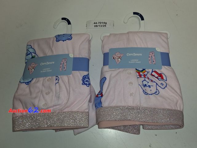 Lot 44-7014g - Lot of (2) Care Bears ladies' sleep pants, size L  Appears New, A basic inspection has been given to this item. Sold AS-IS. Never opened, Fa...