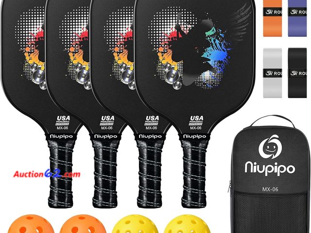 Lot 44-9000 - Retail of $69.99-niupipo Pickleball Paddle, USAPA Approved Pro Graphite Pickleball Paddle/Paddles Set, Polypropylene Honeycomb Core, Cushion...