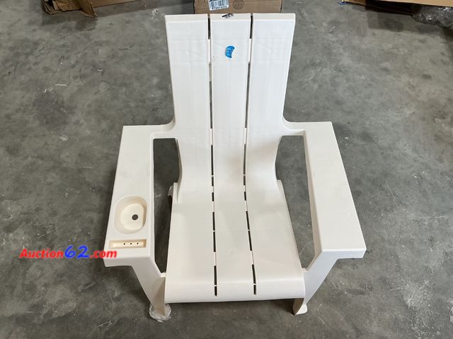 Lot 44-356e - White Plastic Adirondack Chair with Cup Holder See All Photo's E-Commerce Return, A basic inspection has been given to this item. Sold AS-IS...