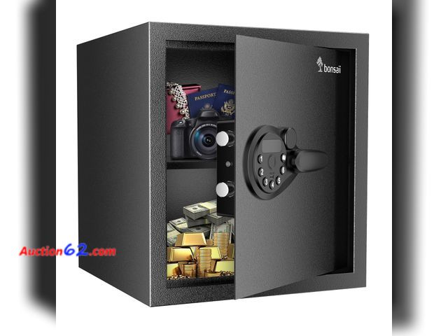 Lot 44-1858 - $85.49 Retail price - Bonsaii Security Safe Box,1.2 Cubic Feet Large Document Safe Box,New Type of Digital Keypad Lock,Removable Shelf for M...