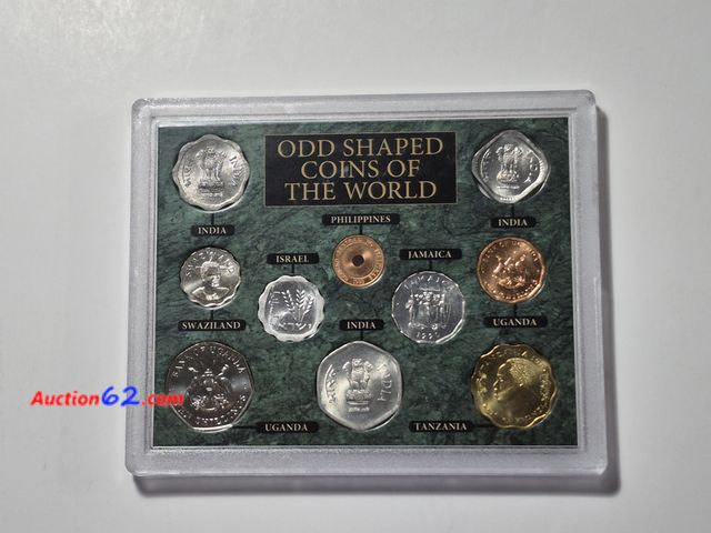 Lot 44-8340i - ODD SHAPED COINS OF THE WORLD SET. BRILLIANT UNCIRCULATED.-T