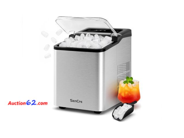 Lot 44-1688e - $99.99 Retail price - Sencre Ice Makers Countertop, 26.5Lbs/24H Ice Machine with 2 Sizes Bullet Ice, 9 Ice Cubes Release in 6 Mins, Self-Cle...
