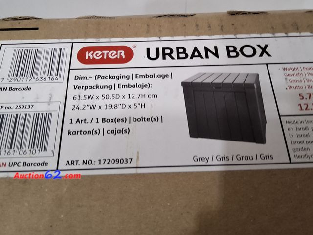 Lot 44-7064m - Keter Urban Box 24.2"W×19.8"D×5"H Appears New, A basic inspection has been given to this item. Sold AS-IS.