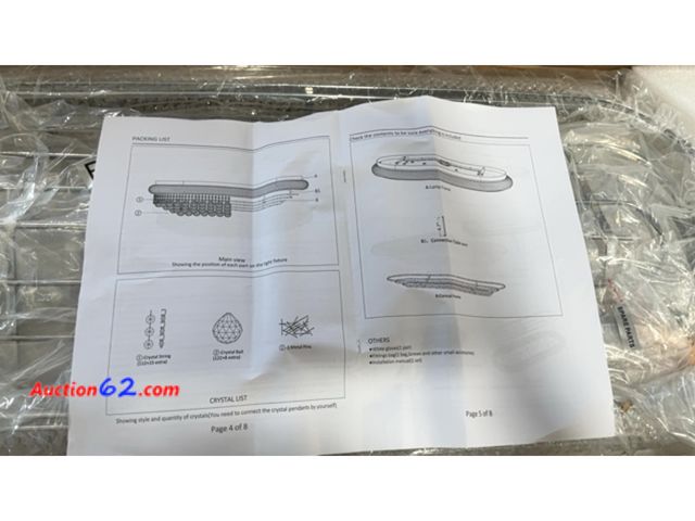 Lot 44-4049m - Chandelier.  See all photos Appears New, A basic inspection has been given to this item. Sold AS-IS. See All Photo's Not Tested Never opened...